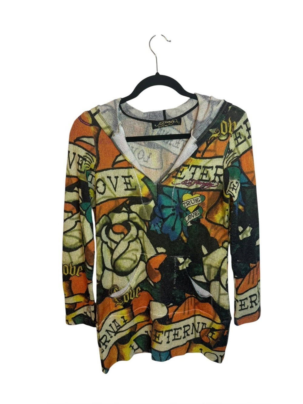 Ed Hardy Y2K Tattoo Graphic Hooded Sweater